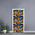 Colorful Leaves Tropical Pattern Print Door Sticker