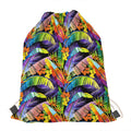 Colorful Leaves Tropical Pattern Print Drawstring Bag