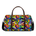 Colorful Leaves Tropical Pattern Print Duffle Bag
