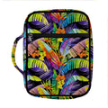 Colorful Leaves Tropical Pattern Print Front Pocket Bible Bag