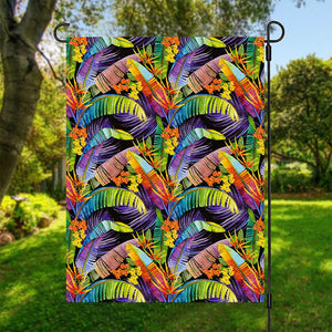 Colorful Leaves Tropical Pattern Print Garden Flag