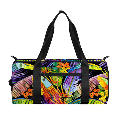 Colorful Leaves Tropical Pattern Print Gym Bag