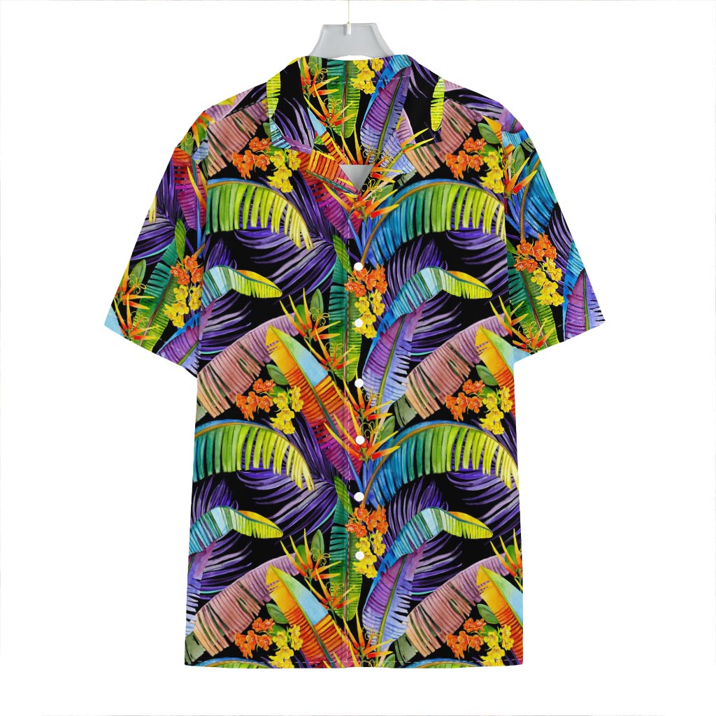 Colorful Leaves Tropical Pattern Print Hawaiian Shirt