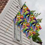 Colorful Leaves Tropical Pattern Print House Flag