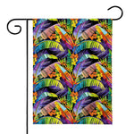 Colorful Leaves Tropical Pattern Print House Flag