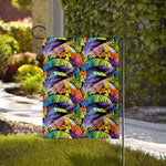 Colorful Leaves Tropical Pattern Print House Flag
