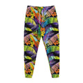 Colorful Leaves Tropical Pattern Print Jogger Pants