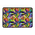 Colorful Leaves Tropical Pattern Print Kitchen Mat