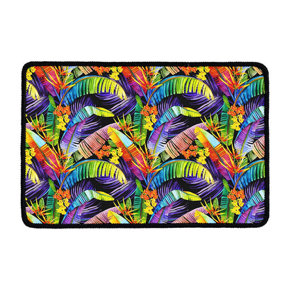 Colorful Leaves Tropical Pattern Print Kitchen Mat
