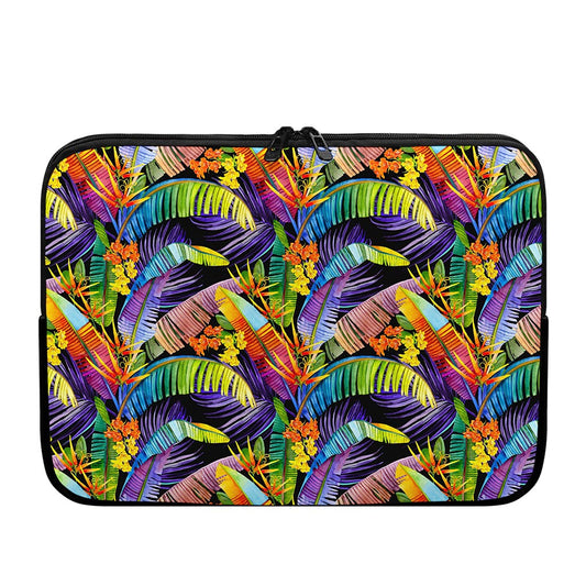 Colorful Leaves Tropical Pattern Print Laptop Sleeve