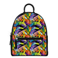 Colorful Leaves Tropical Pattern Print Leather Backpack