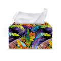 Colorful Leaves Tropical Pattern Print Leather Tissue Box Cover