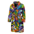 Colorful Leaves Tropical Pattern Print Men's Bathrobe