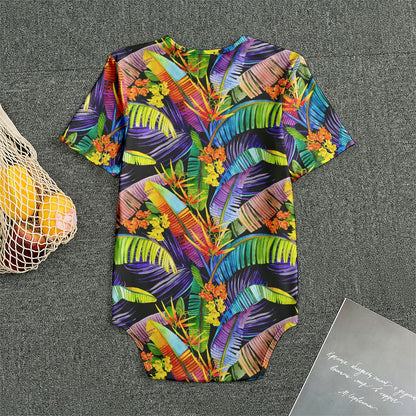 Colorful Leaves Tropical Pattern Print Men's Bodysuit
