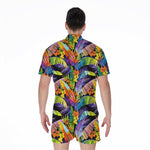 Colorful Leaves Tropical Pattern Print Men's Rompers