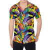 Colorful Leaves Tropical Pattern Print Men's Shirt