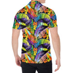 Colorful Leaves Tropical Pattern Print Men's Shirt