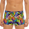 Colorful Leaves Tropical Pattern Print Men's Short Boxer Briefs
