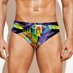 Colorful Leaves Tropical Pattern Print Men's Swim Briefs