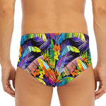 Colorful Leaves Tropical Pattern Print Men's Triangle Swim Briefs