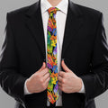 Colorful Leaves Tropical Pattern Print Necktie