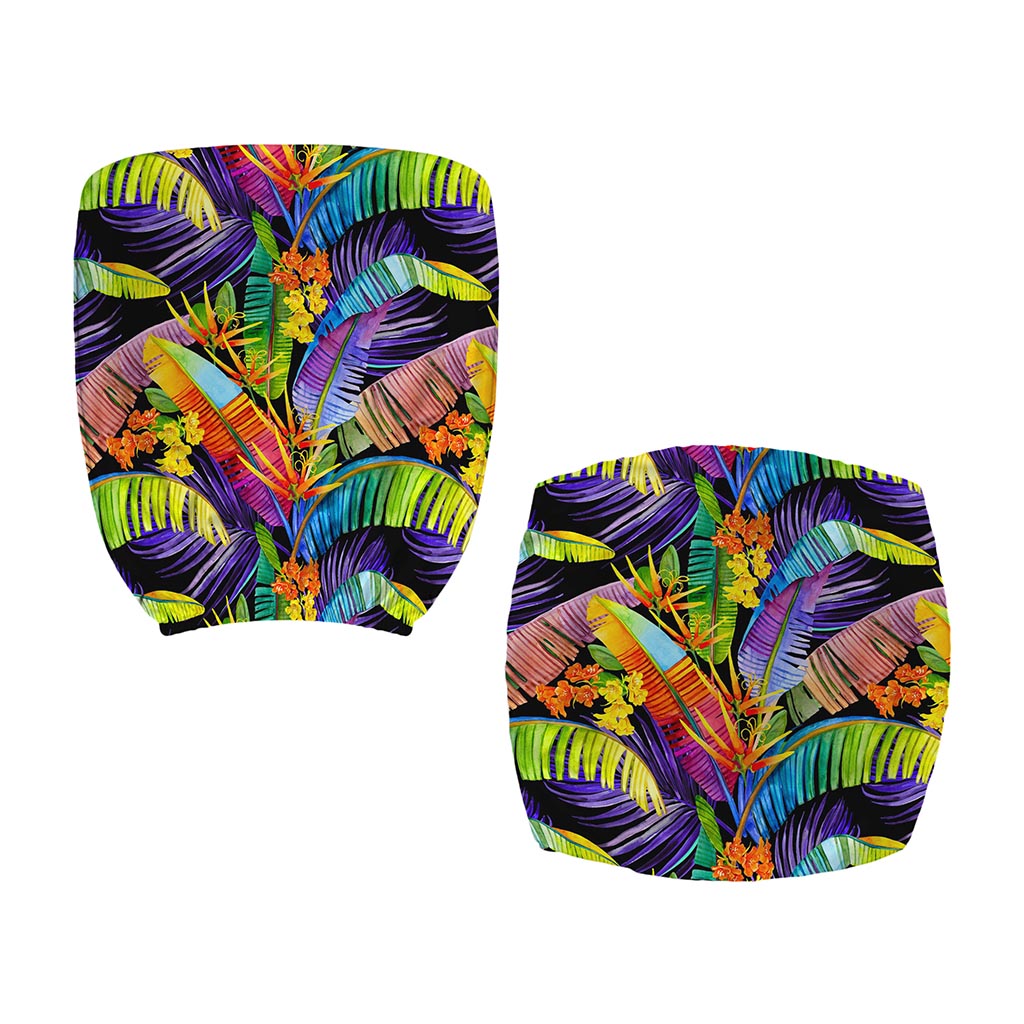 Colorful Leaves Tropical Pattern Print Office Chair Cover