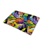 Colorful Leaves Tropical Pattern Print Pet Cooling Mat Cover