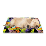 Colorful Leaves Tropical Pattern Print Pet Cooling Mat Cover