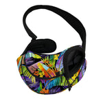 Colorful Leaves Tropical Pattern Print Pet Sling Carrier