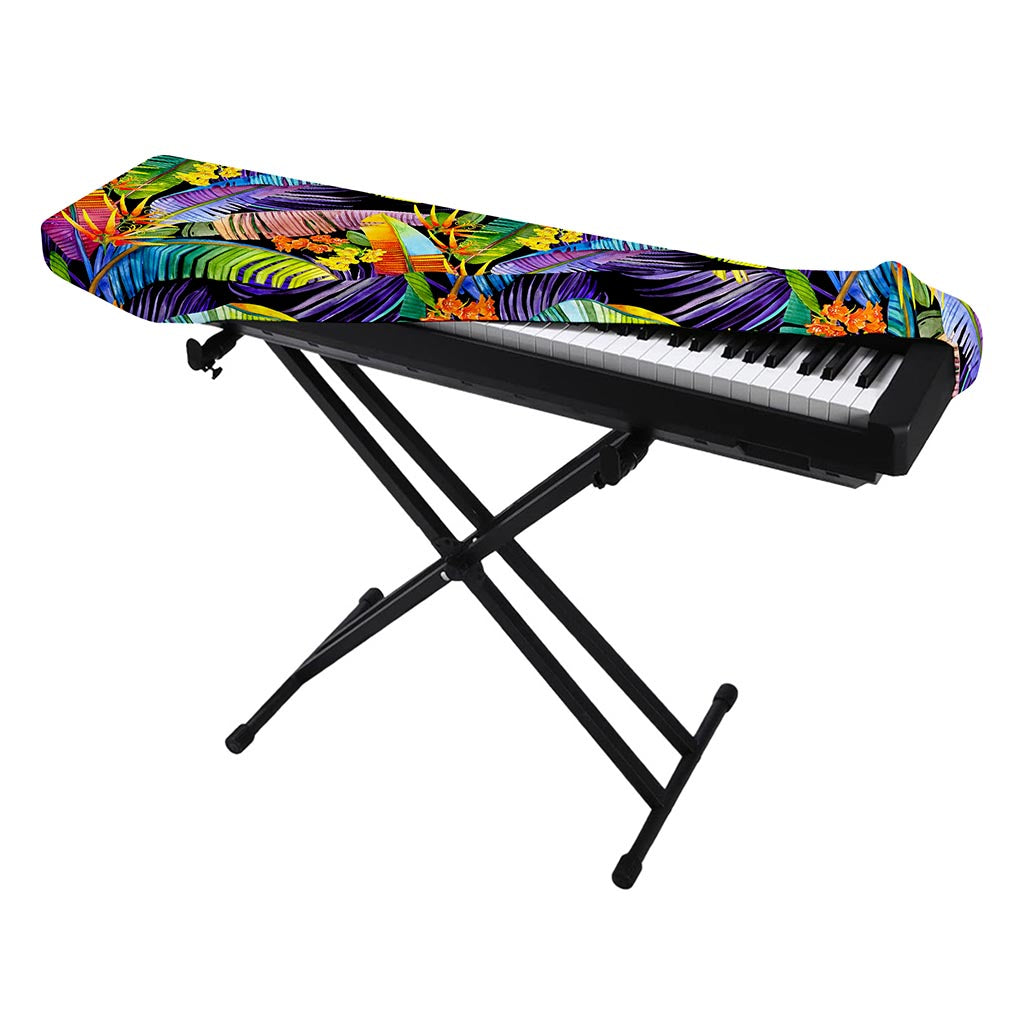 Colorful Leaves Tropical Pattern Print Piano Keyboard Cover