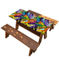 Colorful Leaves Tropical Pattern Print Picnic Table Cover