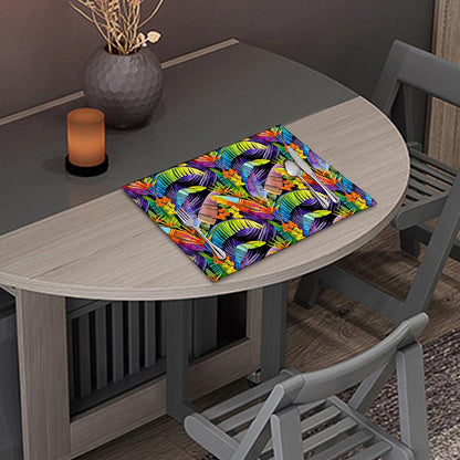Colorful Leaves Tropical Pattern Print Placemat