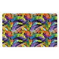 Colorful Leaves Tropical Pattern Print Polyester Doormat