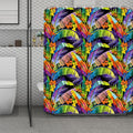 Colorful Leaves Tropical Pattern Print Polyester Shower Curtain