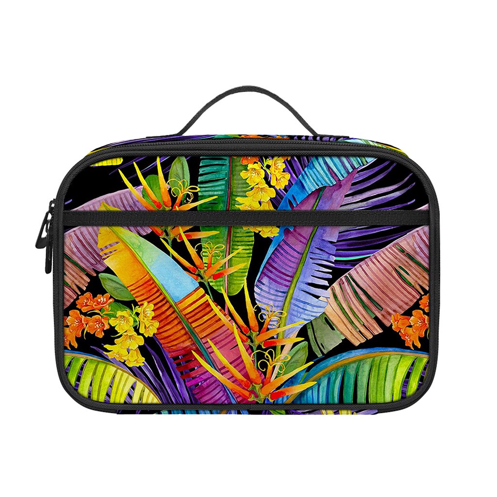 Colorful Leaves Tropical Pattern Print Portable Lunch Bag
