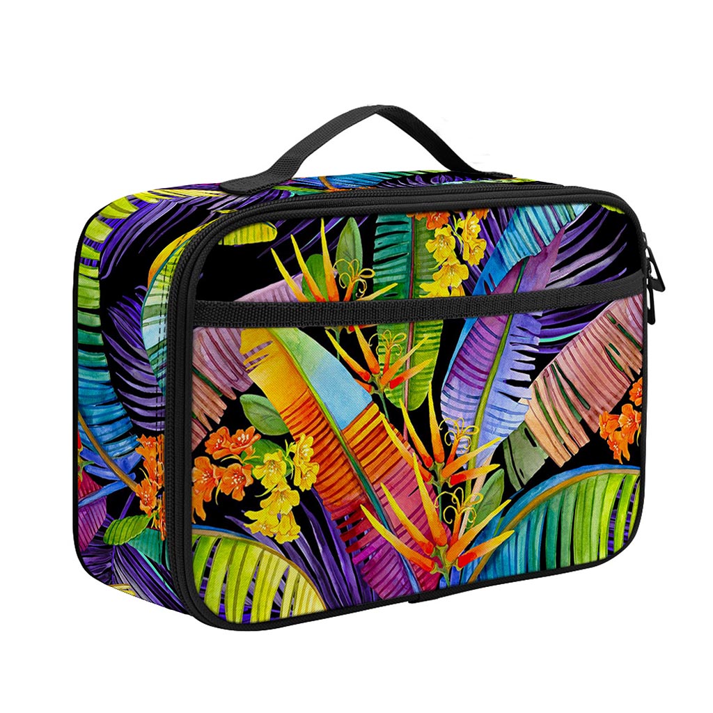 Colorful Leaves Tropical Pattern Print Portable Lunch Bag