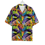 Colorful Leaves Tropical Pattern Print Rayon Hawaiian Shirt