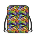 Colorful Leaves Tropical Pattern Print Rectangular Crossbody Bag