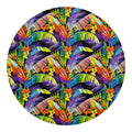 Colorful Leaves Tropical Pattern Print Round Blanket