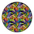 Colorful Leaves Tropical Pattern Print Round Floor Mat