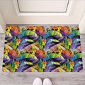 Colorful Leaves Tropical Pattern Print Rubber Doormat