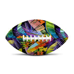 Colorful Leaves Tropical Pattern Print Rugby Ball