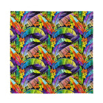 Colorful Leaves Tropical Pattern Print Silk Bandana