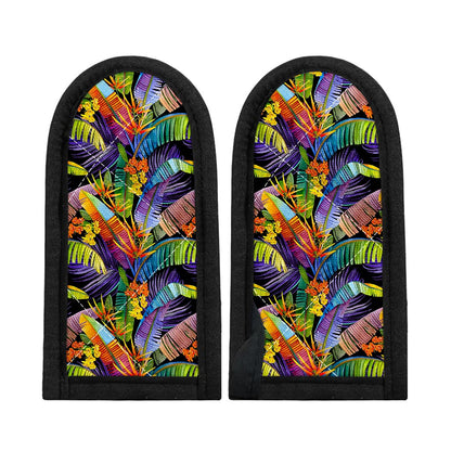 Colorful Leaves Tropical Pattern Print Skillet Handle Cover