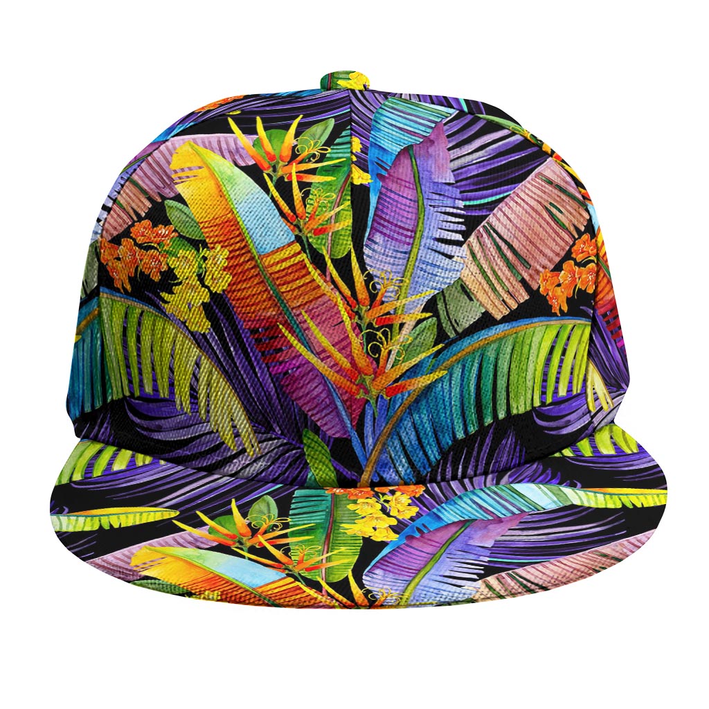 Colorful Leaves Tropical Pattern Print Snapback Cap