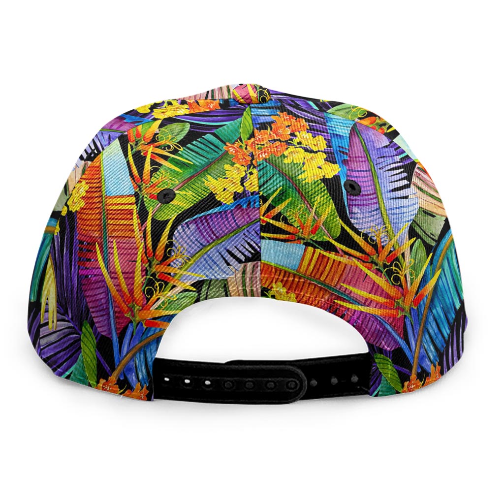 Colorful Leaves Tropical Pattern Print Snapback Cap