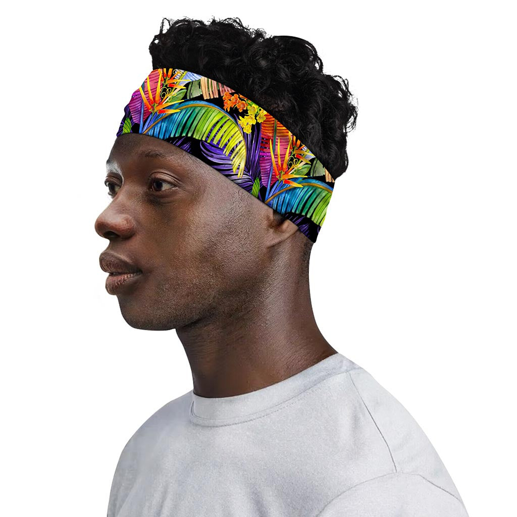 Colorful Leaves Tropical Pattern Print Sports Headband