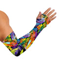 Colorful Leaves Tropical Pattern Print Sun Protection Arm Sleeves