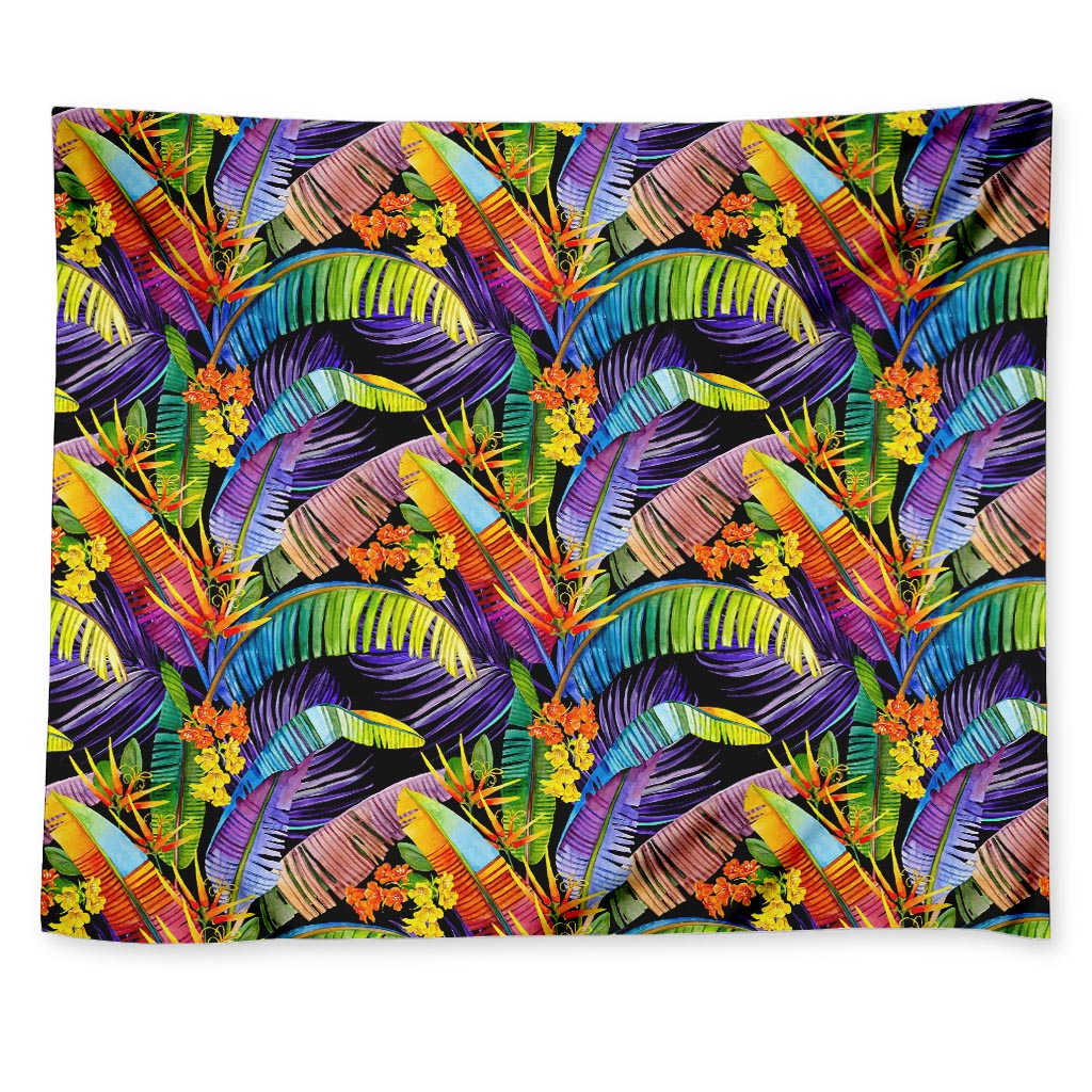 Colorful Leaves Tropical Pattern Print Tapestry