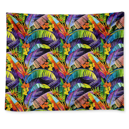 Colorful Leaves Tropical Pattern Print Tapestry